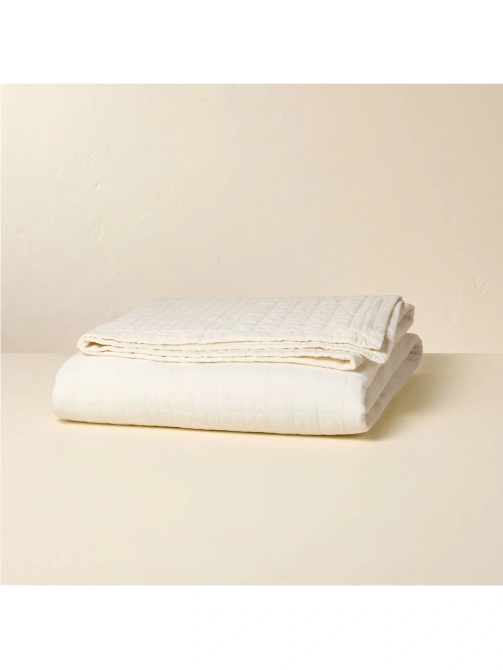NWT King Grid Stitch Quilt Sour Cream - Hearth & Hand with Magnolia